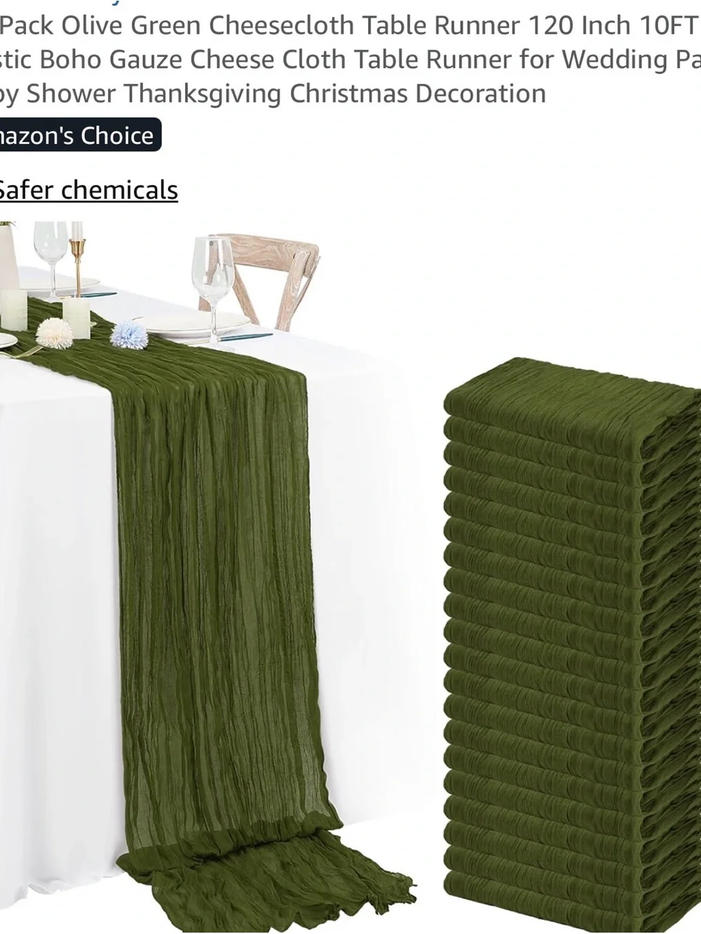 Green Cheesecloth/Table Runners-Most unopened